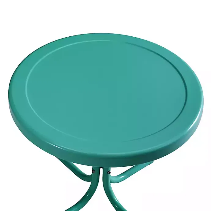 Discount Kirklands Home Turquoise Metal Outdoor Side Table Blue