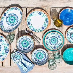 Best Kirklands Home Turquoise Rio Melamine Dinner Plates, Set of 6
