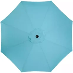 Hot Kirklands Home Turquoise Tilt Hand Crank Outdoor Umbrella Blue