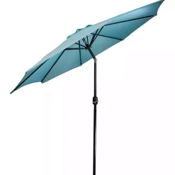 Hot Kirklands Home Turquoise Tilt Hand Crank Outdoor Umbrella Blue