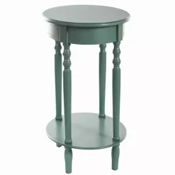 Online Kirklands Home Turquoise Wood Oval Emily Accent Table Blue