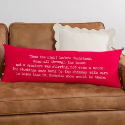 Discount Kirklands Home Twas the Night Before Christmas Lumbar Pillow Red
