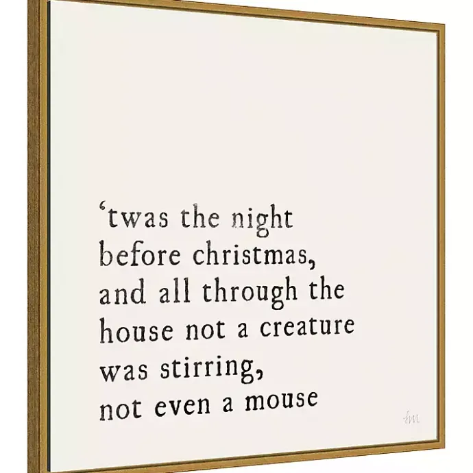 Sale Kirklands Home Twas the Night Gold Framed Canvas Art Print White