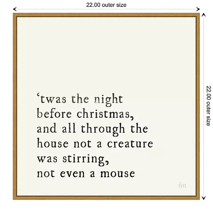 Sale Kirklands Home Twas the Night Gold Framed Canvas Art Print White