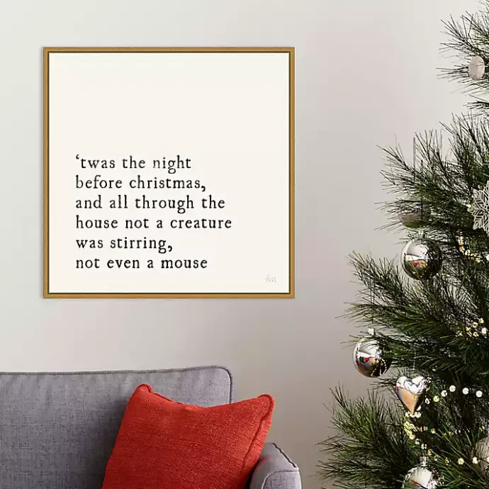 Sale Kirklands Home Twas the Night Gold Framed Canvas Art Print White