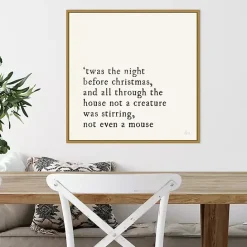 Sale Kirklands Home Twas the Night Gold Framed Canvas Art Print White