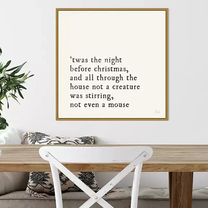 Sale Kirklands Home Twas the Night Gold Framed Canvas Art Print White