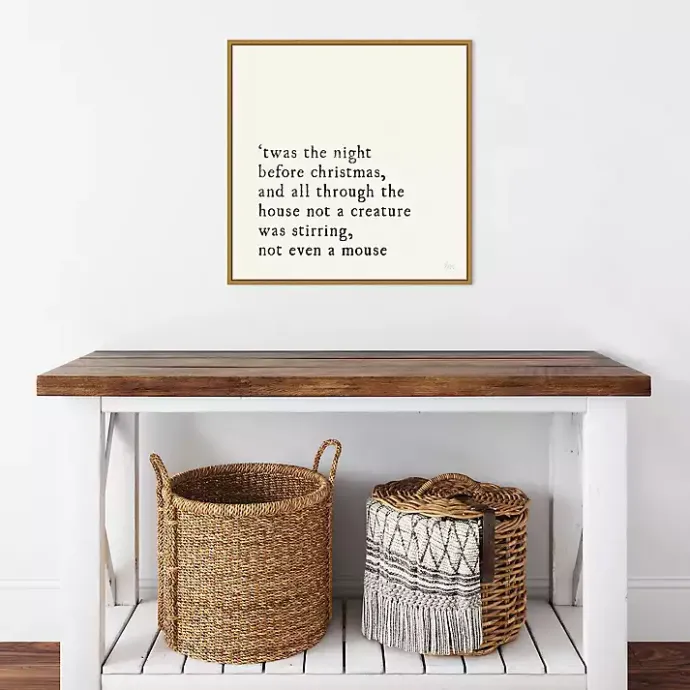 Sale Kirklands Home Twas the Night Gold Framed Canvas Art Print White