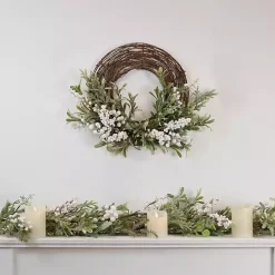 Kirklands Home Twig and Frosted Berry Wreath