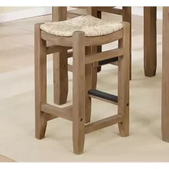 Outlet Kirklands Home Twisted Seagrass and Wood Counter Stools, Set of 2 Tan