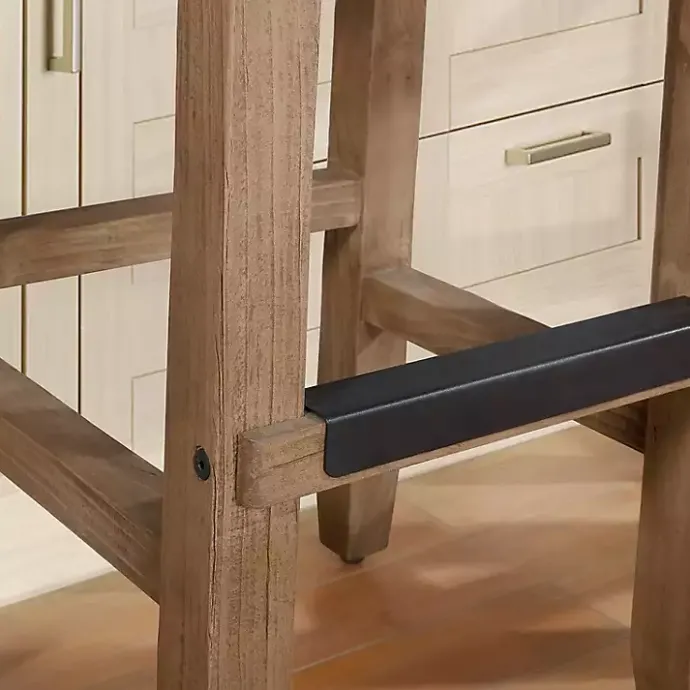 Outlet Kirklands Home Twisted Seagrass and Wood Counter Stools, Set of 2 Tan