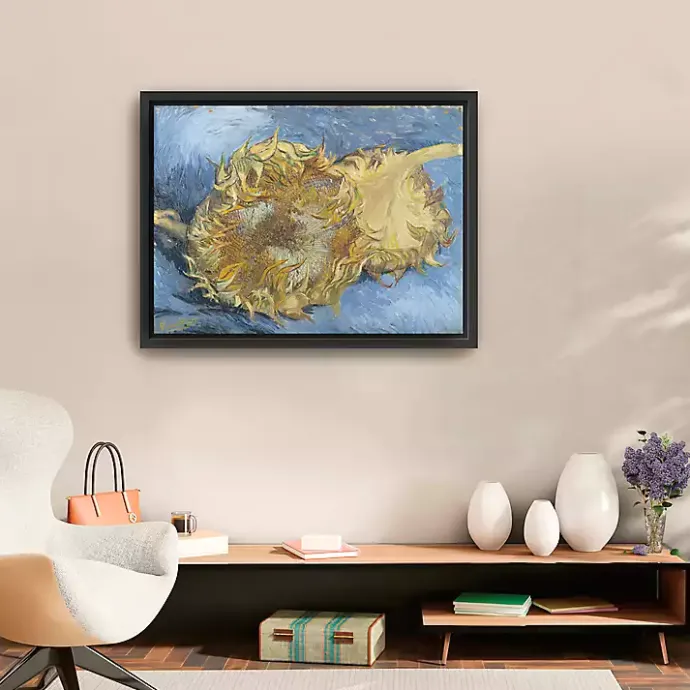 New Kirklands Home Two Cut Sunflowers Framed Canvas Art Print