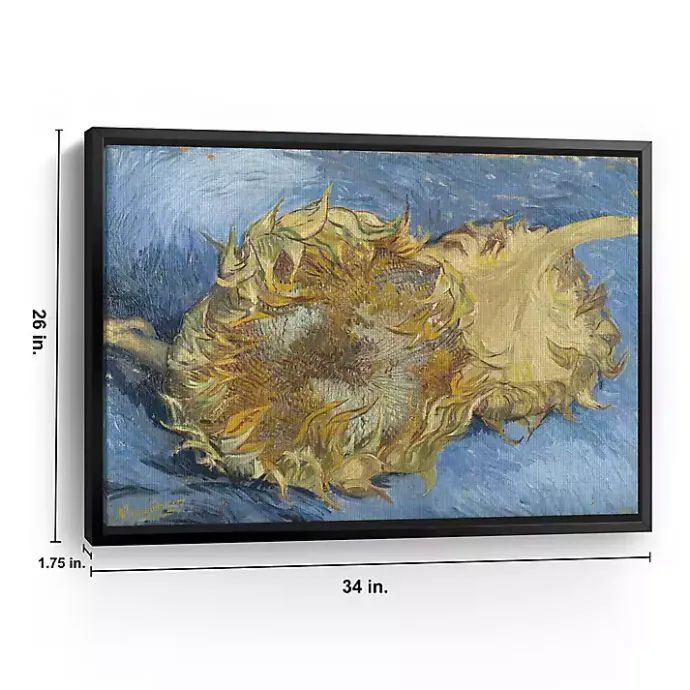 New Kirklands Home Two Cut Sunflowers Framed Canvas Art Print