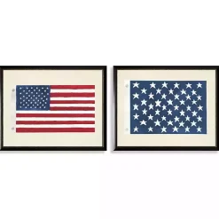 Clearance Kirklands Home Two Flags Framed Art Prints, Set of 2