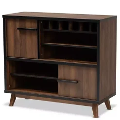 Outlet Kirklands Home Two Tone Walnut Wood Wine Storage Cabinet