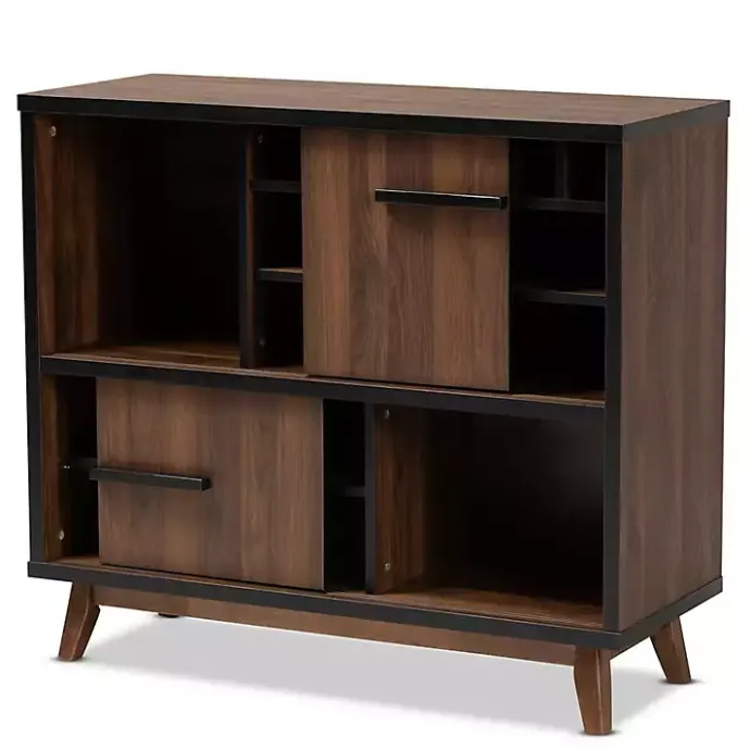 Outlet Kirklands Home Two Tone Walnut Wood Wine Storage Cabinet
