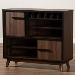 Outlet Kirklands Home Two Tone Walnut Wood Wine Storage Cabinet