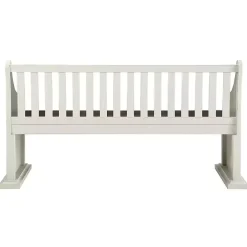 Outlet Kirklands Home Two-Tone Dark Oak and Ivory High Back Wooden Bench White