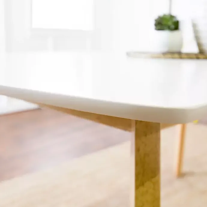Online Kirklands Home Two-Tone Mid-Century Modern Wood Dining Table White