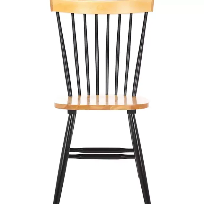 Hot Kirklands Home Two-Tone Parker Spindle Dining Chairs, Set of 2 Black