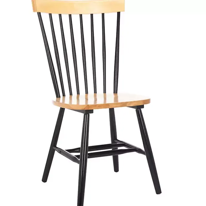 Hot Kirklands Home Two-Tone Parker Spindle Dining Chairs, Set of 2 Black