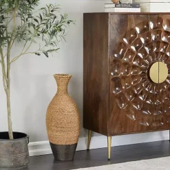 Online Kirklands Home Two-Toned Natural Seagrass Floor Vase, 27 in.