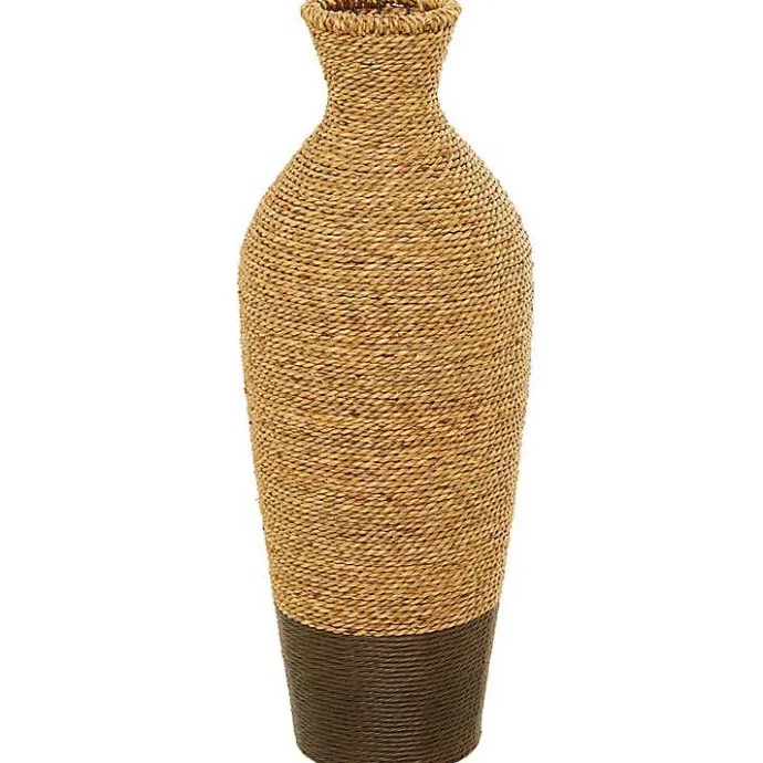 Sale Kirklands Home Two-Toned Natural Seagrass Floor Vase, 28 in.