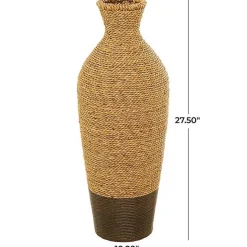 Sale Kirklands Home Two-Toned Natural Seagrass Floor Vase, 28 in.