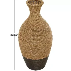 Kirklands Home Two-Toned Natural Seagrass Floor Vase, 21 in.
