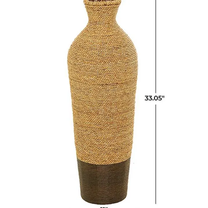 Best Kirklands Home Two-Toned Natural Seagrass Floor Vase, 33 in.