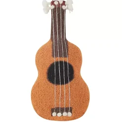 Sale Kirklands Home Ukulele Shaped Hooked Wool Pillow Brown