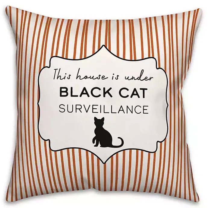 Hot Kirklands Home Under Black Cat Surveillance Pillow
