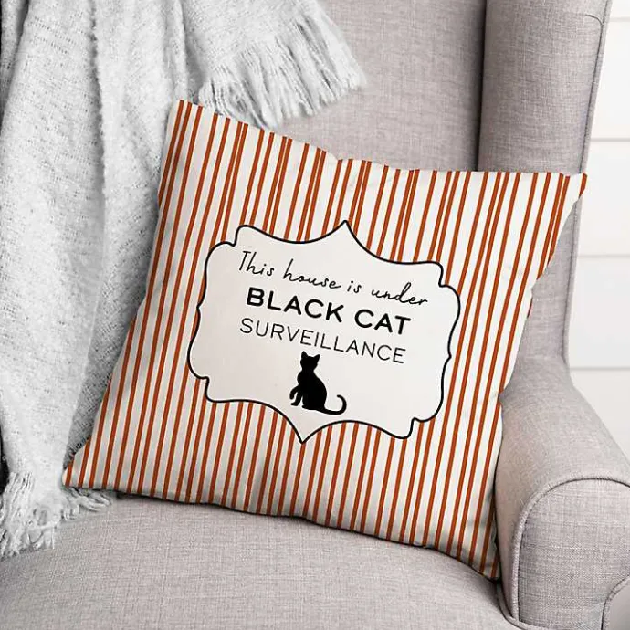 Hot Kirklands Home Under Black Cat Surveillance Pillow