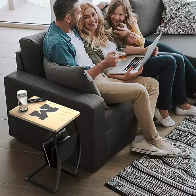 Sale Kirklands Home University of Michigan Wood C-Table Tan