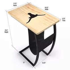 Clearance Kirklands Home University of Texas Wood C-Table Tan