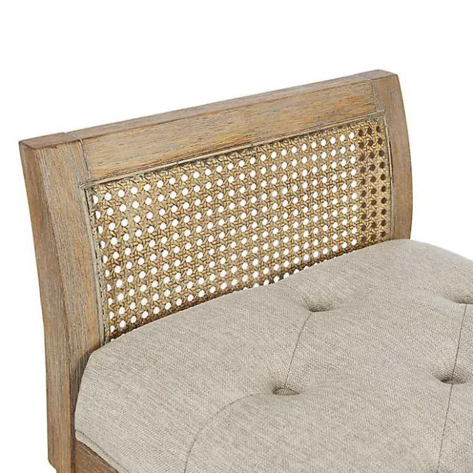 Sale Kirklands Home Upholstered Cane Martha Stewart Isla Bench Tan