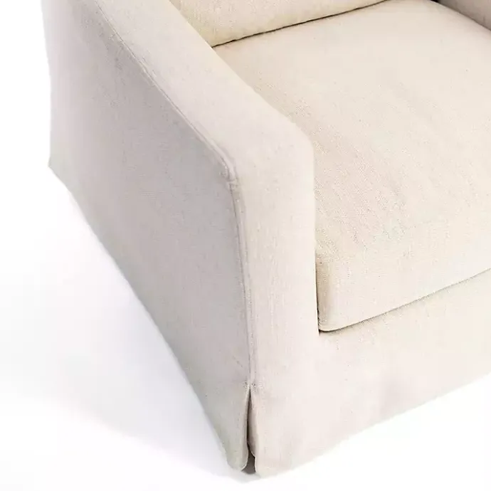 Clearance Kirklands Home Upholstered Weekend Swivel Accent Chair Ivory