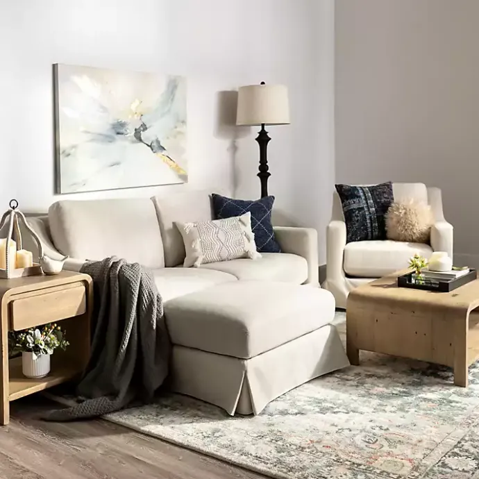 Clearance Kirklands Home Upholstered Weekend Swivel Accent Chair Ivory