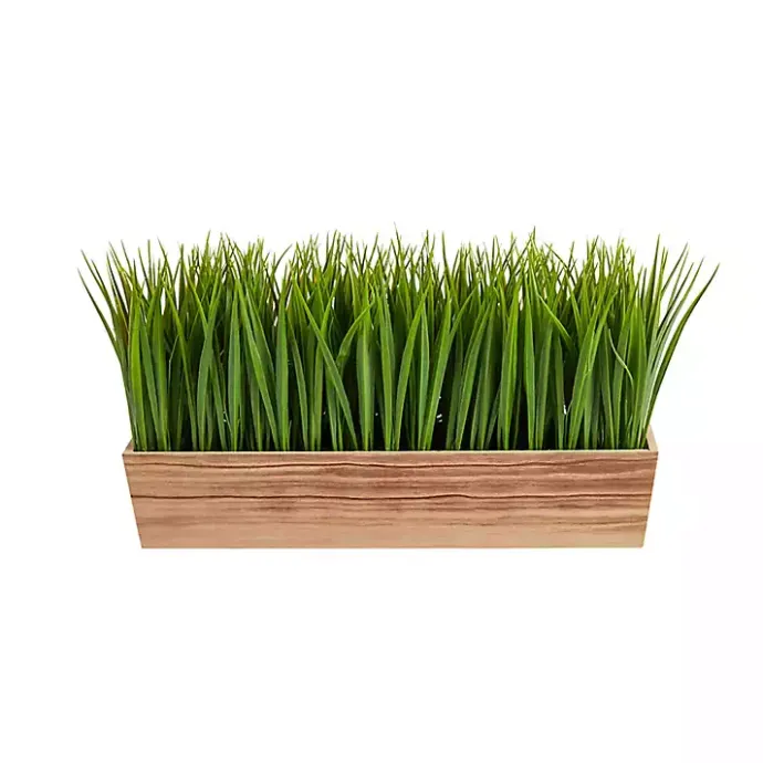 Outlet Kirklands Home Vanilla Grass in Rustic Wood Planter