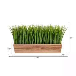 Outlet Kirklands Home Vanilla Grass in Rustic Wood Planter