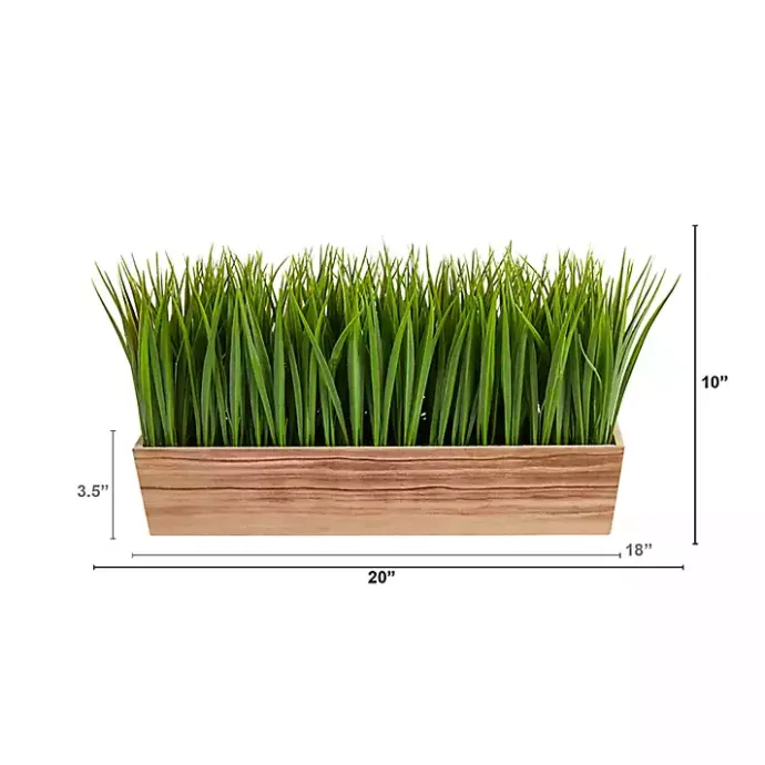Outlet Kirklands Home Vanilla Grass in Rustic Wood Planter