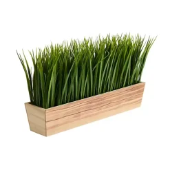 Outlet Kirklands Home Vanilla Grass in Rustic Wood Planter