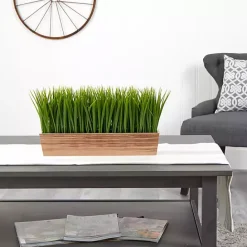 Outlet Kirklands Home Vanilla Grass in Rustic Wood Planter