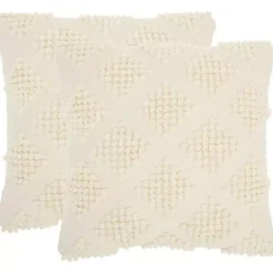 Discount Kirklands Home Vanilla Knotted Diamond Throw Pillows, Set of 2 Ivory