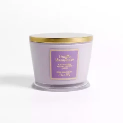 Sale Kirklands Home Vanilla Moonflower 14 oz. 3-Wick Candle Purple