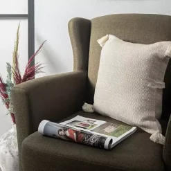 Clearance Kirklands Home Vanilla Trapeze Organic Cotton Throw Pillow Ivory