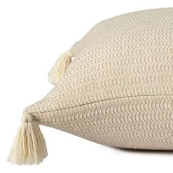 Clearance Kirklands Home Vanilla Trapeze Organic Cotton Throw Pillow Ivory