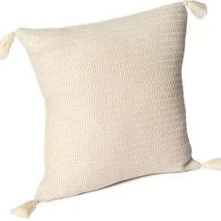 Clearance Kirklands Home Vanilla Trapeze Organic Cotton Throw Pillow Ivory