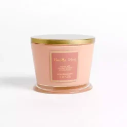 Discount Kirklands Home Vanilla Velvet 14 oz. 3-Wick Candle Pink