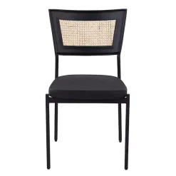 Online Kirklands Home Vegan Leather and Rattan Dining Chairs, Set of 2